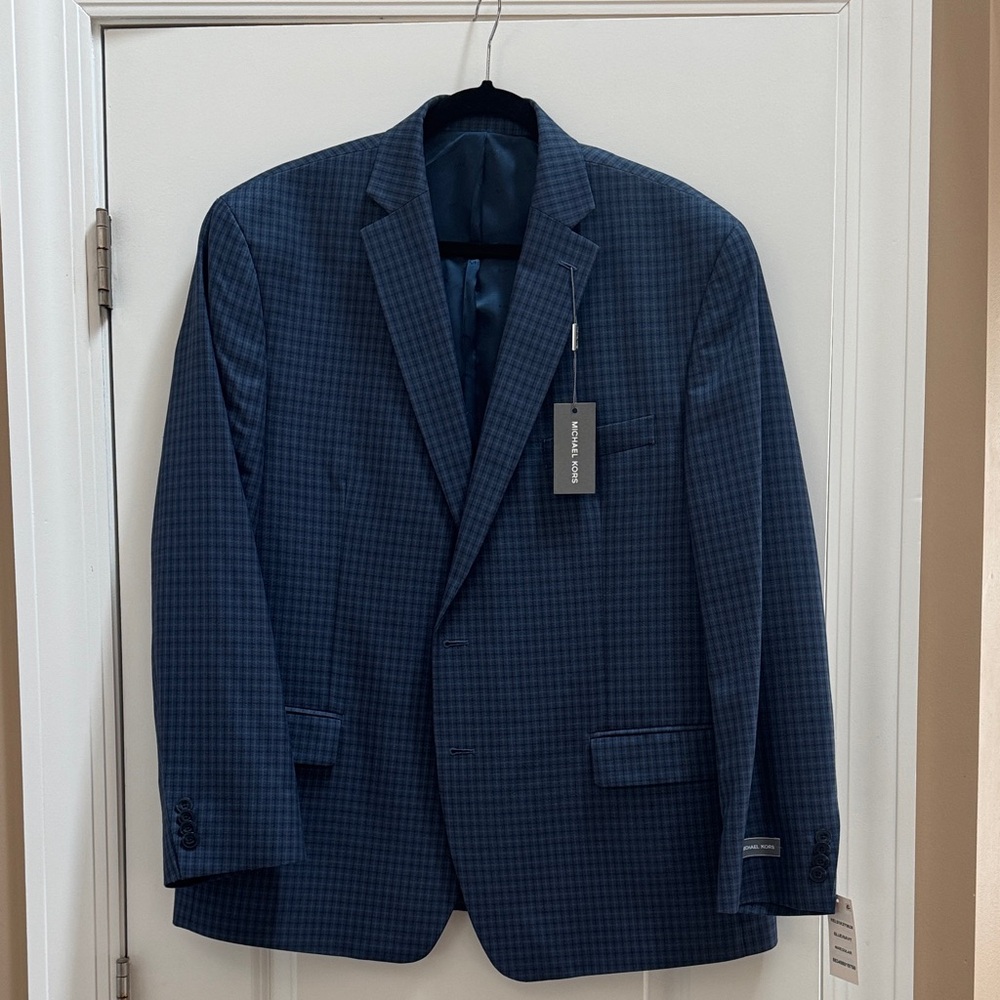 Michael Kors Navy Checkered Sport Coat
